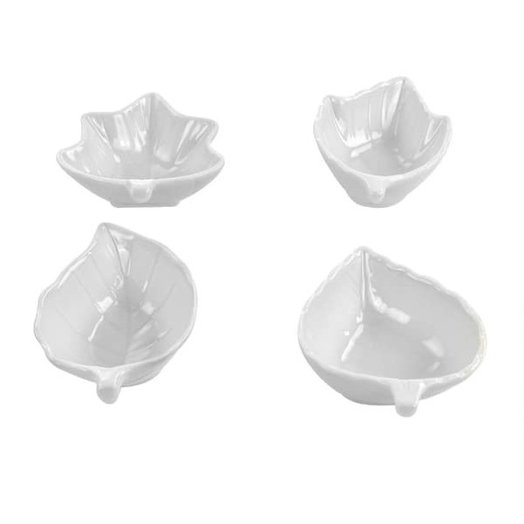 Martha Stewart Ceramic Tidbit 4-Piece Dish Set White Sauce - Picture 8 of 9
